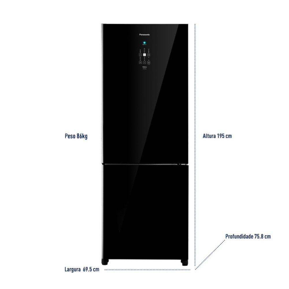 Geladeira Panasonic Frost Free 480L Preto Glass 110V NR-BB71GVFBA - 3