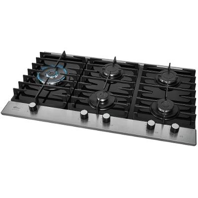 Cooktop a Gás Fischer Ferro Fundido 5Q Mesa Vidro Platinium Preto Bivolt 33810-92122