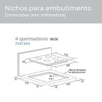 Cooktop a Gás Suggar 4 Bocas Inox - 1