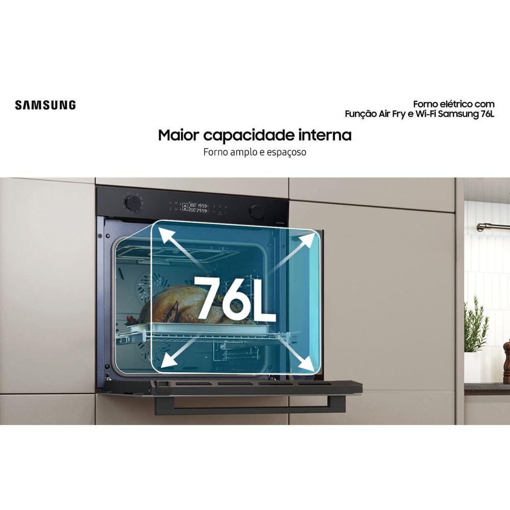 Forno Elétrico Samsung Air Fry e Wi-Fi 76 Litros Preto - 6