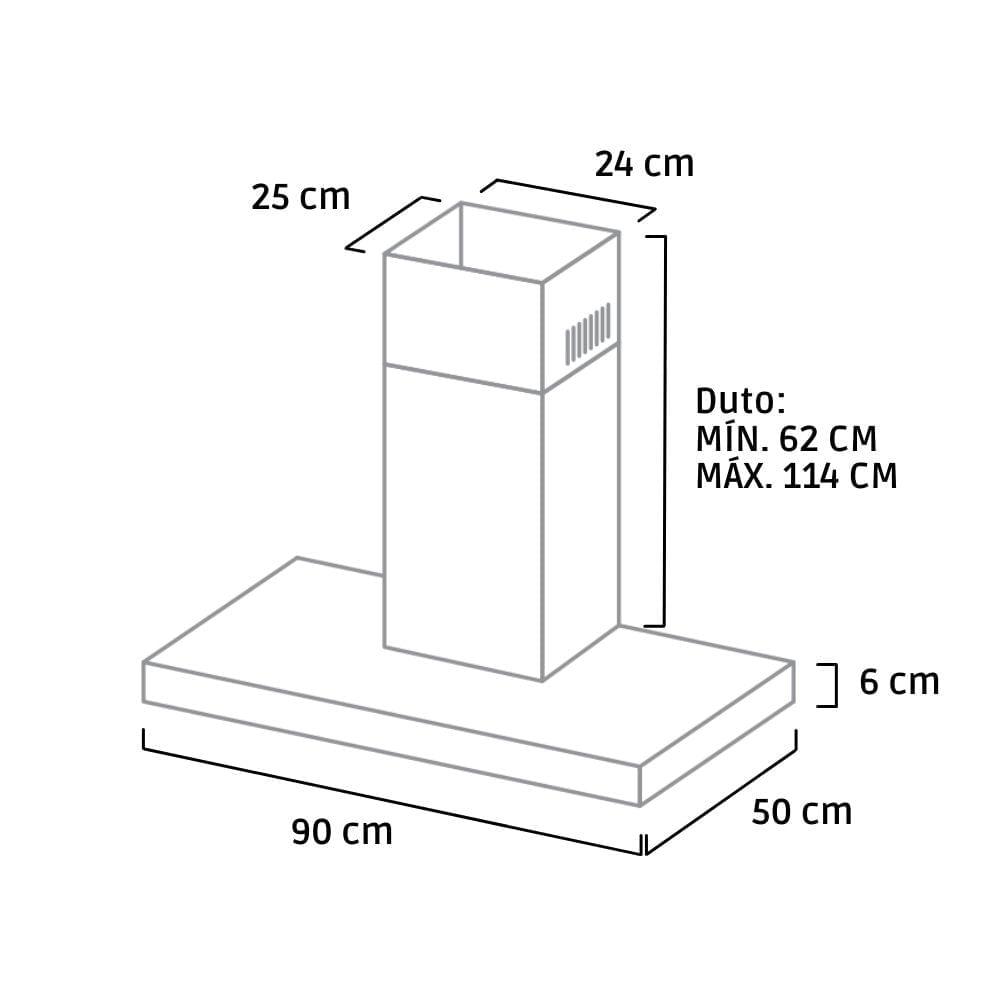 Coifa de Parede Brastemp Tbox 90Cm Inox 220V BAE90ARBNA - 3