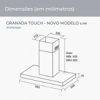 Coifa de Ilha Suggar Granada Touch 90 cm Inox 220V TP0792IX - 4