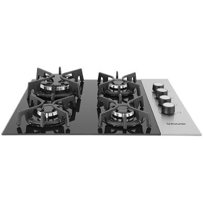 Cooktop a Gás Suggar 4Q Mesa de Vidro e Inox Bivolt FG4404FVPIX