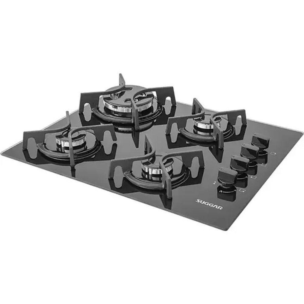 Cooktop a Gás Suggar 4 Bocas Trich Ferro Fundido Vidro Preto Bivolt FG4404FVP - 3