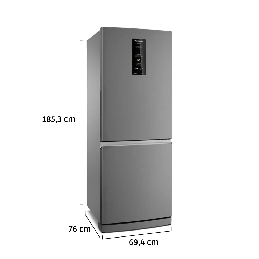 Geladeira Panasonic BB64 Frost Free 460 Litros Inverter Inox 220V NR-BB64PV1XB - 4