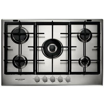Cooktop a Gás Brastemp BDK75DR Gourmand 5 Bocas 75cm Inox