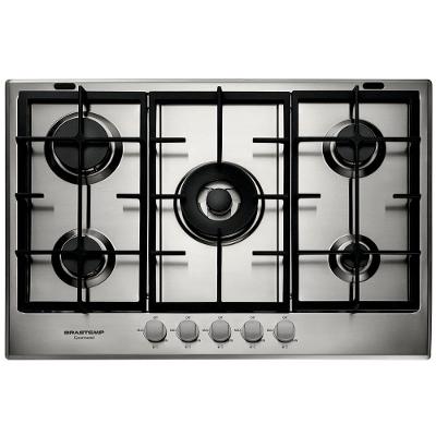 Cooktop a Gás Brastemp Gourmand 5Q 75cm Inox 220V BDK75DRBNA