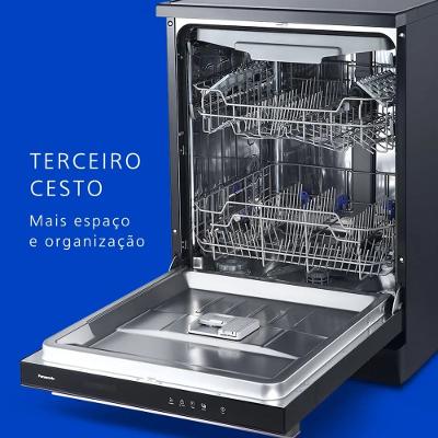 Lava-louças Panasonic de Embutir 15 Serviços Preto 220V NP-6M1MBKBRP