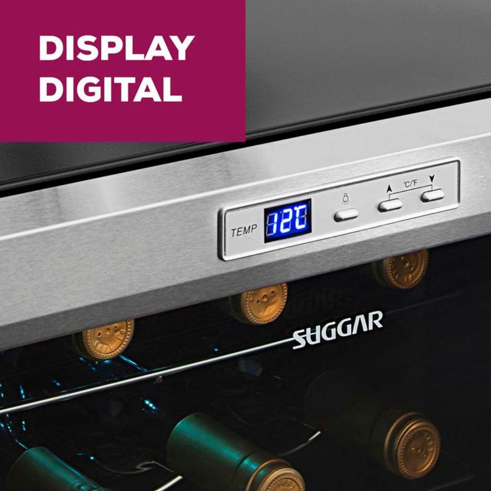 Adega Suggar Lyon 13 Garrafas Preta Inox 110V AD1511IX - 10