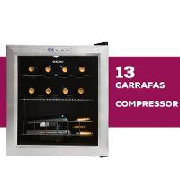 Adega Suggar Lyon 13 Garrafas Preta Inox 110V AD1511IX - 8