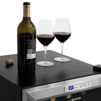 Adega Suggar Lyon Digital 13 Garrafas Preto Inox 220V AD1522IX