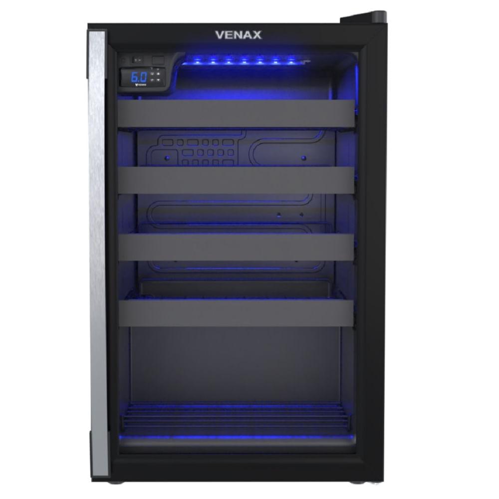 Adega Venax Piubella 24 Garrafas 100L  Abertura Para Direita Preta 110V 7831 - 1