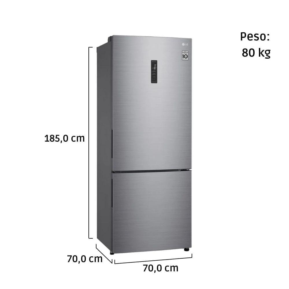 Geladeira LG Bottom Freezer Inverse 451L Platinum 110V, Sistema Inverter, Alta Capacidade, Moderno, Modelo GC-B569NLLM - 3
