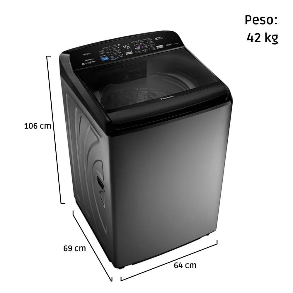 Lavadora Panasonic 18kg Titanium com Tecnologia Antibacteria 110V NA-F180P7TA - 2