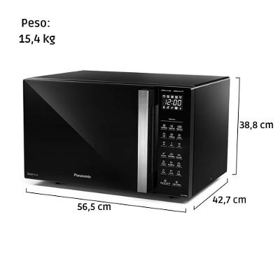 Micro-ondas Panasonic de Bancada Tecnologia Dupla Refeição Preto 30L 110V NN-GT68LBRUN