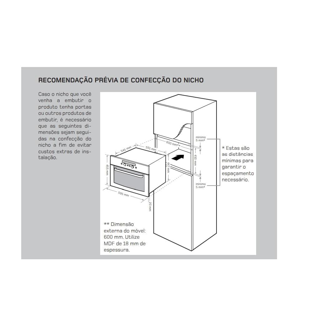 Micro-ondas Brastemp de Embutir 40 Litros Inox - 5