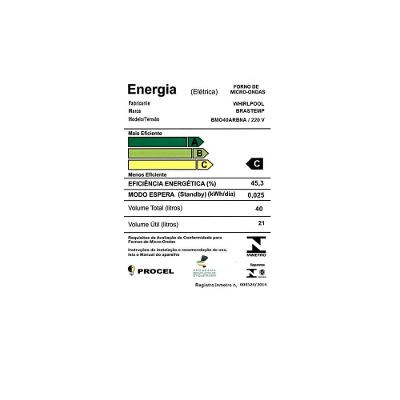 Micro-ondas Brastemp de Embutir 40L Inox 220V BMO40ARBNA