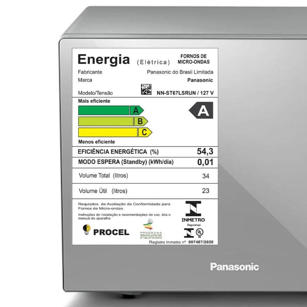 Micro-ondas de Bancada Panasonic 34 Litros Inox 110V NN-ST67LSRUN - 8