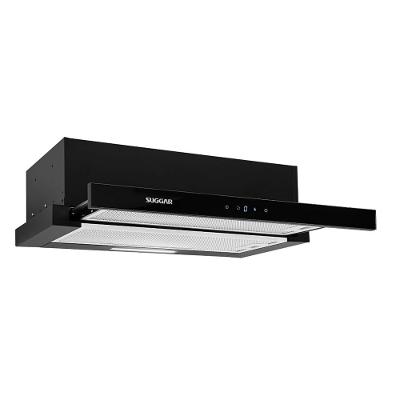 Depurador de Ar Suggar Slim Embutir 80cm Preto, Baixo Ruído, Alta Eficiência, Fácil Limpeza, 110V, Modelo DE81THPT
