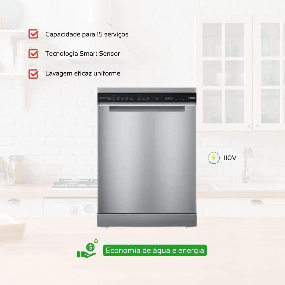 Lava-Louças Brastemp 15 Serviços Smart Sensor Inox 110V BLF61ARANA - 8