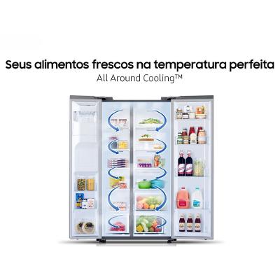 Geladeira Samsung Side by Side RS60 602L Inox Look 110V RS60T5200S9/AZ