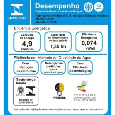 Purificador de Água Consul CPB36AFANA Alta Refrigeração Titânio Compacto e Eficiente
