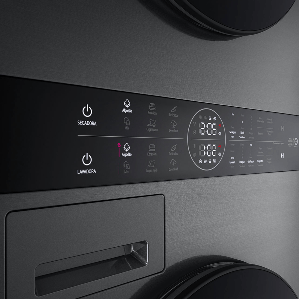 Lava e Seca LG Torre WashTower 14kg Preta Inox 220V WK14BS6A - 4