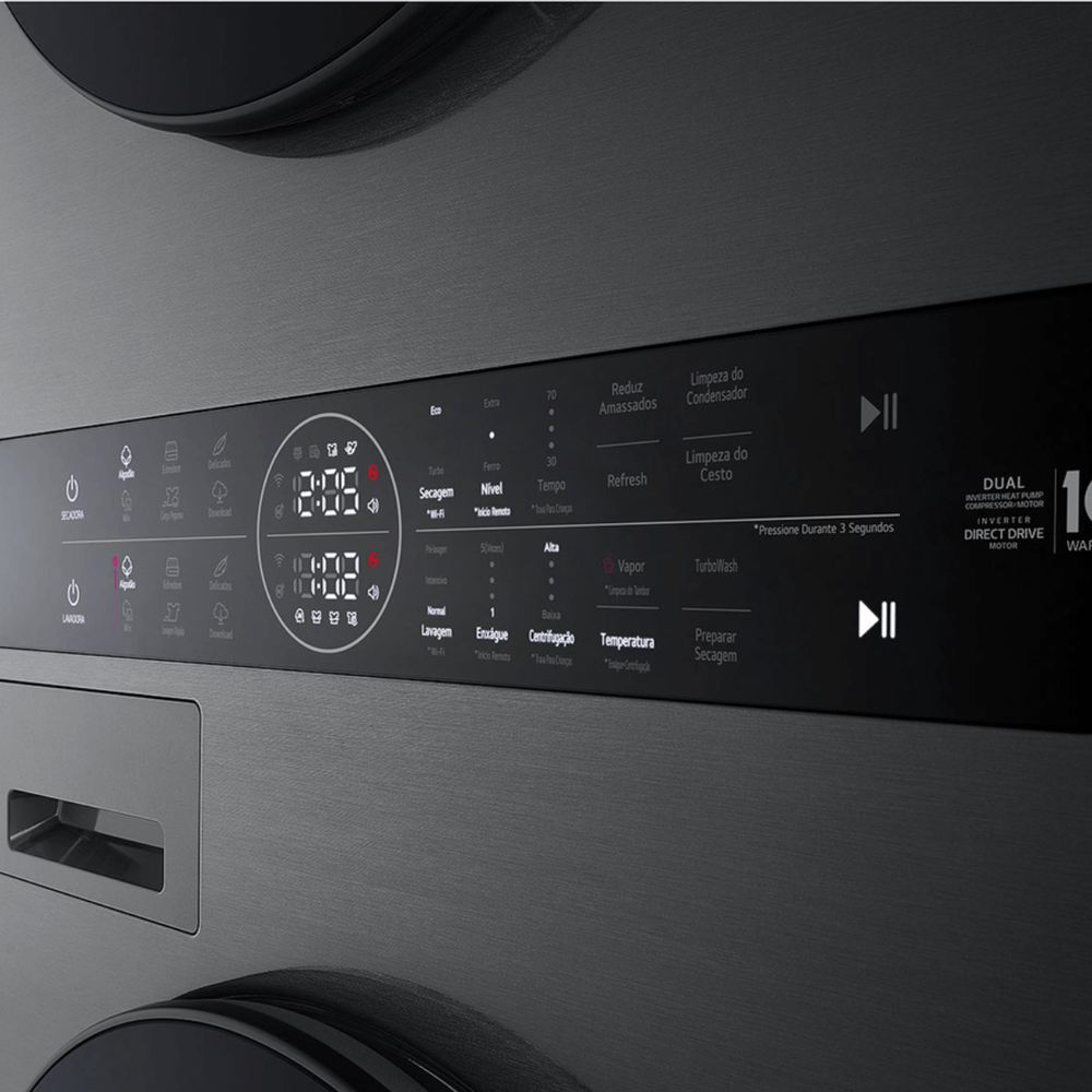 Lava e Seca LG Torre WashTower 14kg Preta Inox 220V WK14BS6A - 8