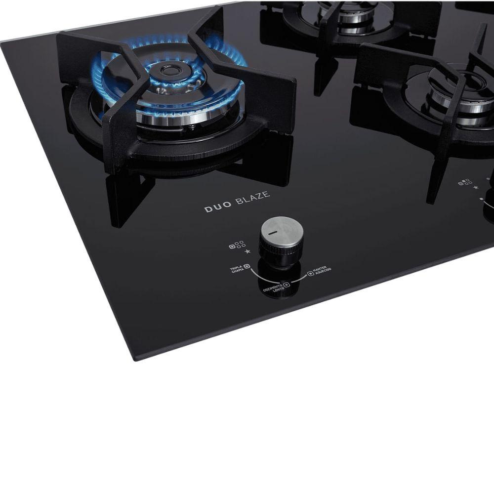 Cooktop a Gás Fischer Infinity Ferro Fundido 5 Bocas Mesa Vidro Preto Bivolt 31800-82260 - 5