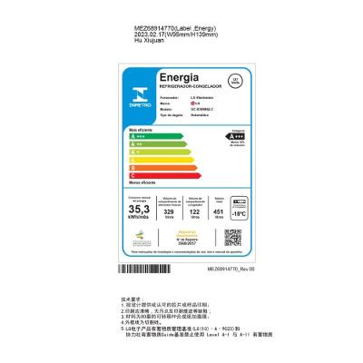 Geladeira LG Smart Frost Free Inverter 451L Inverse Inox Preta 110V GC-B569NQLC