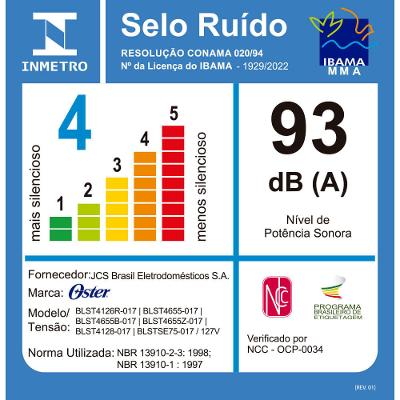 Liquidificador Oster New Osterizer Clássico 1,25L Inox 110V BLST4655-017