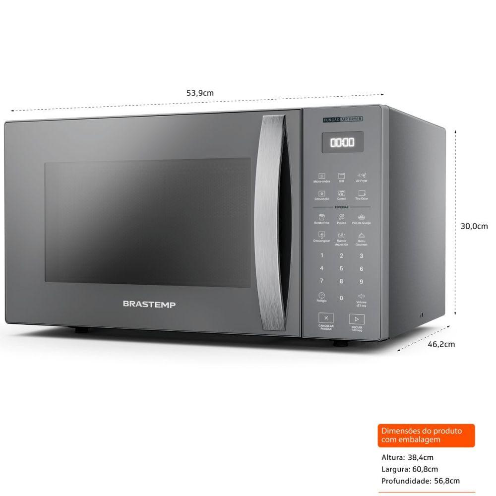 Micro-ondas Brastemp Bancada 29 Litros Air Fryer Cinza - 4