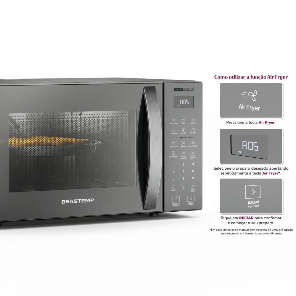 Micro-ondas Brastemp Bancada 29 Litros Air Fryer Cinza - 7
