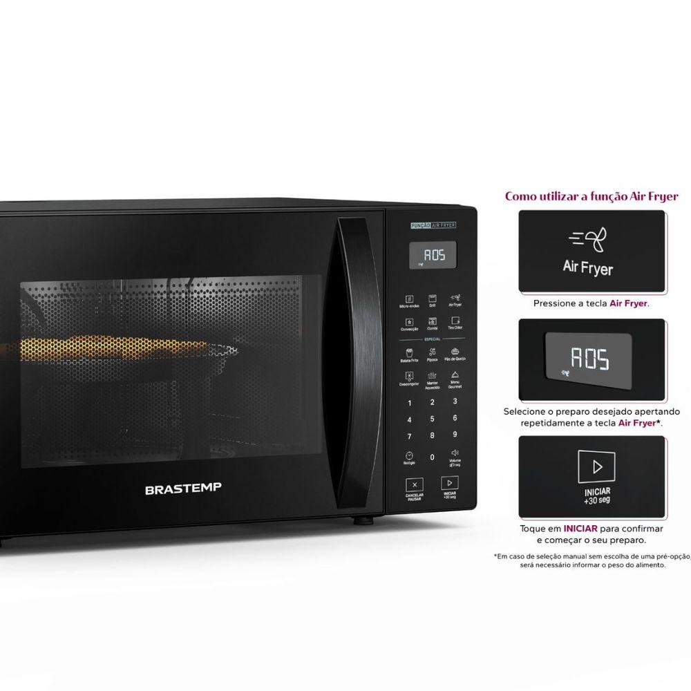 Micro-ondas Brastemp Bancada 29 Litros Air Fryer Preto - 1