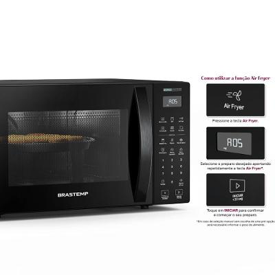 Micro-ondas Brastemp Bancada 29 Litros Air Fryer Preto