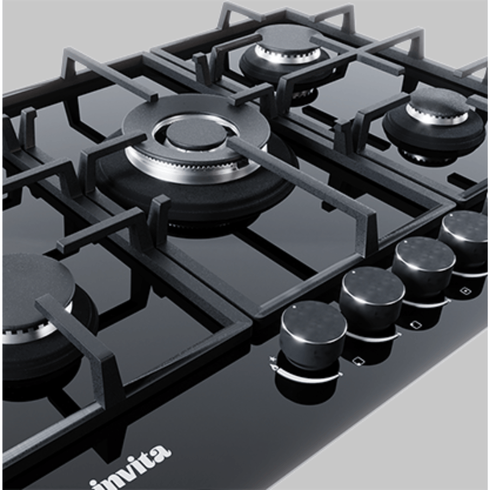 Cooktop a Gás Invita 70cm 5 Bocas Preto Bivolt I-CKG-5Q-70-BL-3TNA - 2