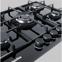 Cooktop a Gás Invita 70cm 5 Bocas Preto Bivolt I-CKG-5Q-70-BL-3TNA - 2