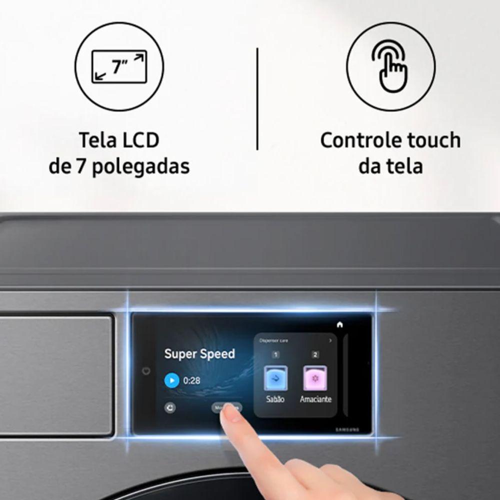 Lavadora Samsung WF90F Bespoke AI 20Kg Inox - 8