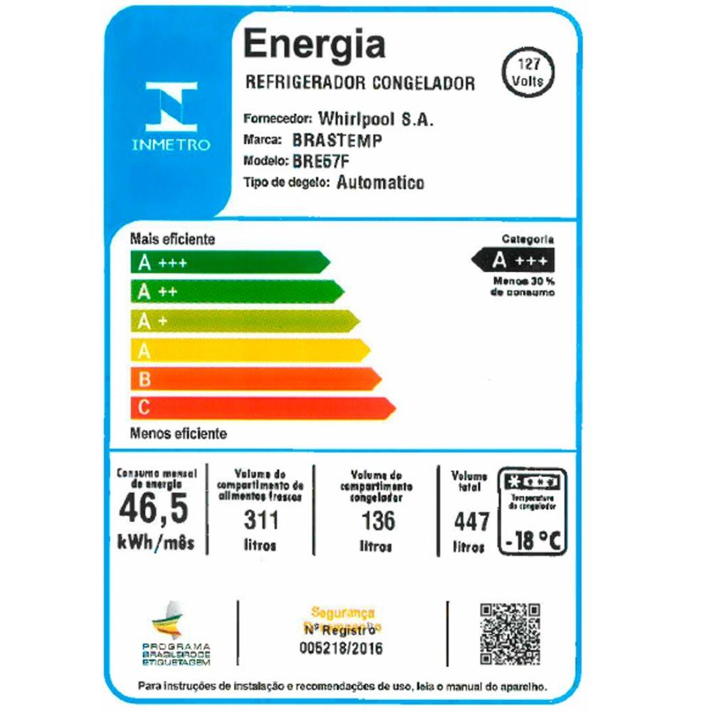 Geladeira Brastemp Eclipse Duplex Smart Flow 447 Litros Inverse Preta 110V BRE57FEANA - 8