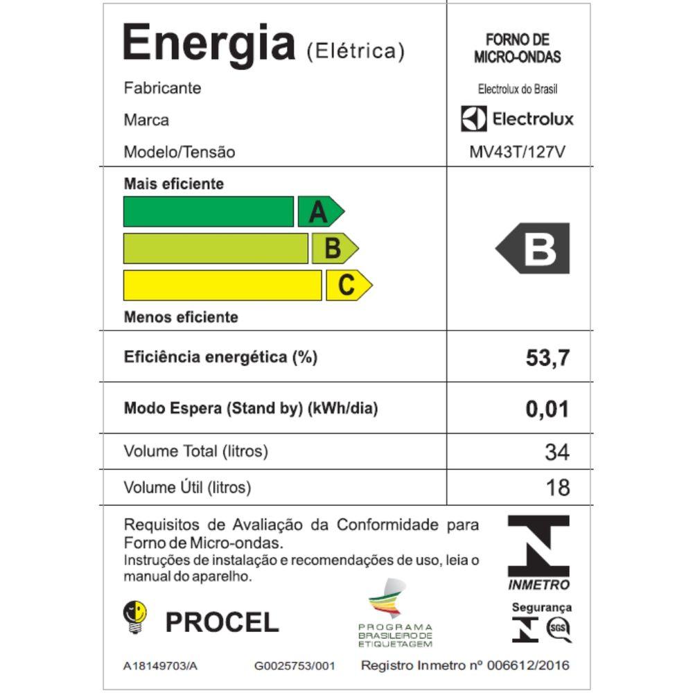 Micro-ondas Electrolux de Embutir MV43T Pro Series Glass Touch 34 Litros Preto 110V 54341PBA135 - 6