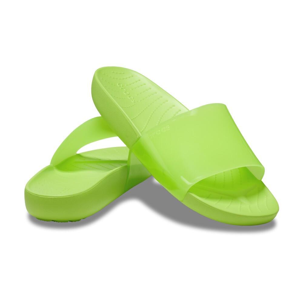 Sandália crocs splash shine slide limeade - 4
