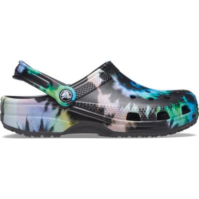Crocs classic tie dye graphic clog multi black/black