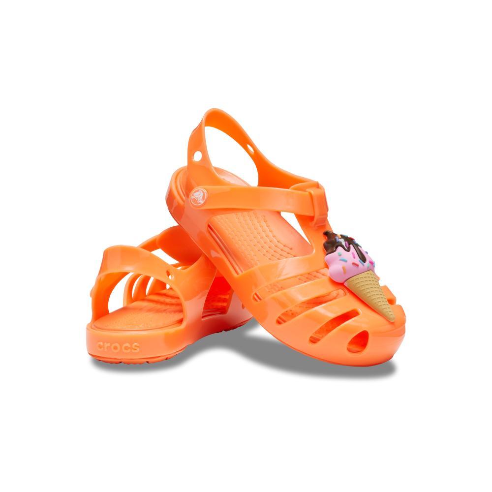 Sandália crocs isabella charm sandal t persimmon - 4