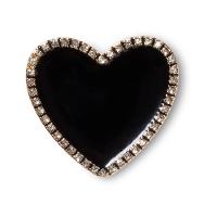 Jibbitz™ coração preto com linha dourada unico unico - 1