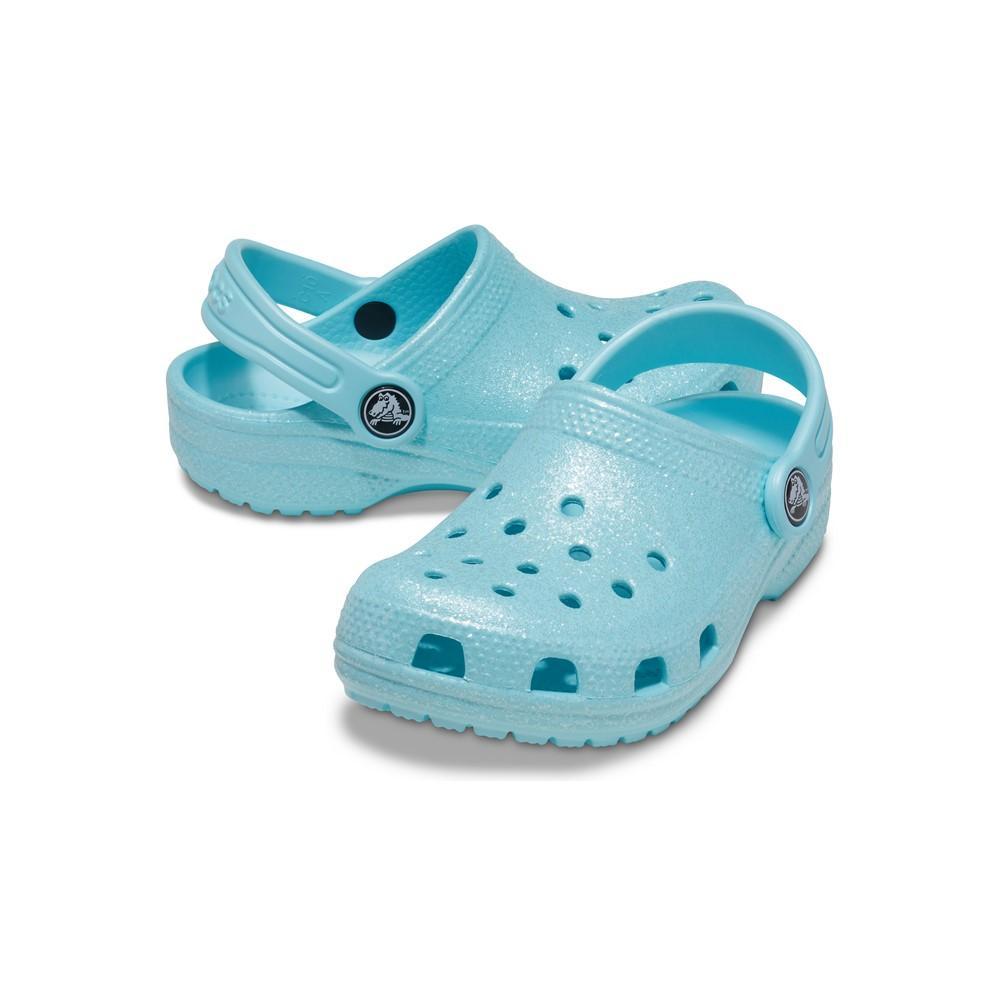Crocs classic glitter clog infantil ice blue - 4