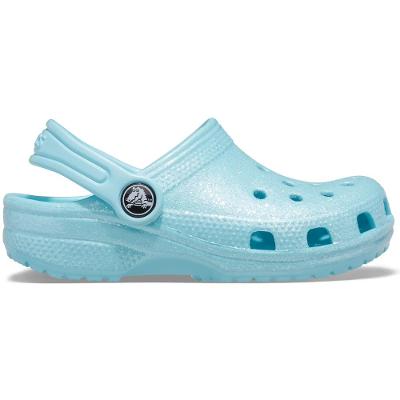 Crocs classic glitter clog infantil ice blue