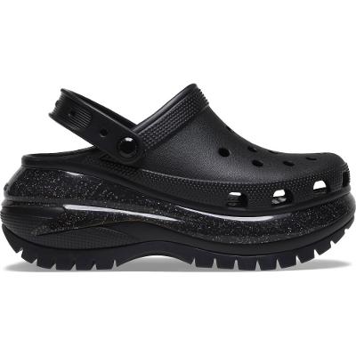 Sandália Mega Crush Rainbow Glitter Clog Black