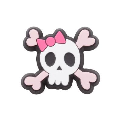 Jibbitz™ caveira e ossos cruzados rosa unico