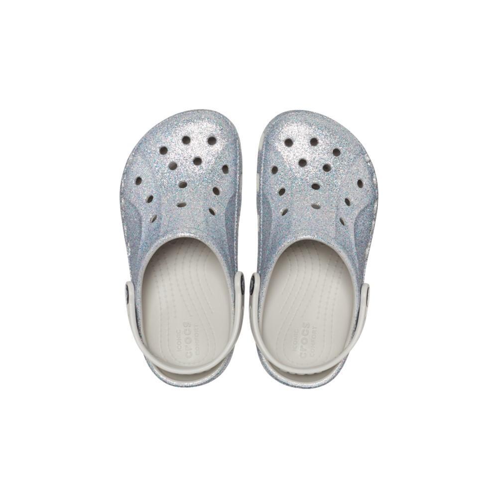 Sandália crocs baya glitter clog  silver - 5