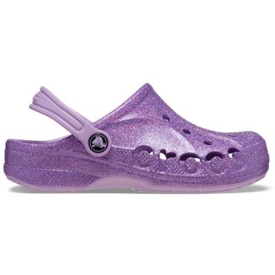 Sandália crocs baya glitter clog  orchid
